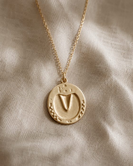 Yellow gold hoofprint pendant